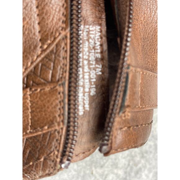 Baretraps Maci Brown Leather Buckle Strap Side Zip Ankle Boots Women 7M - Picture 10 of 11